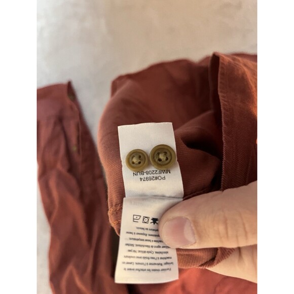 Faherty Corduroy Shirt Burnt Russet Orange Red Button Up Casual Men's Size XL - Picture 6 of 9